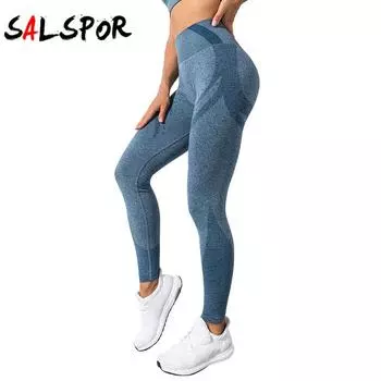 Женские леггинсы для фитнеса с высокой талией, бесшовные эластичные леггинсы, повседневные спортивные дышащие брюки для йоги