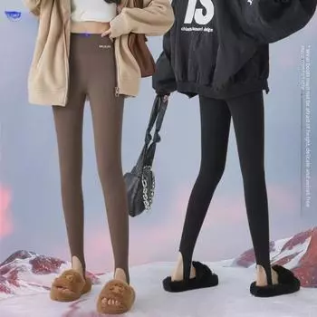 Женские леггинсы для йоги с утягивающим эффектом, осень/зима — расклешенный крой, приподнимающий бедра, с бархатом. L