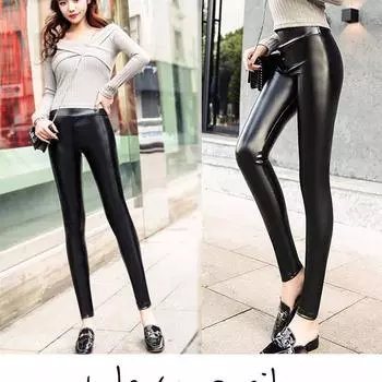 Женские леггинсы из искусственной кожи, осенние и зимние, с флисом, утолщенные, с высокой талией, ветрозащитные, водонепроницаемые брюки S