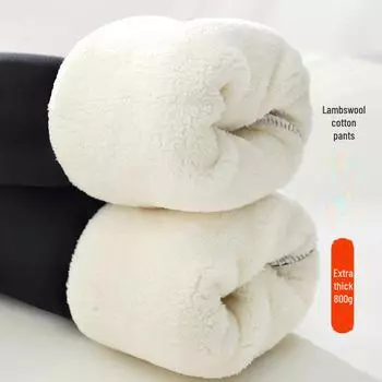 Женские леггинсы из овчины с высокой талией — очень толстые, большого размера, с бархатной подкладкой, облегающие, теплые зимние брюки 500g fabric, no pockets, XL