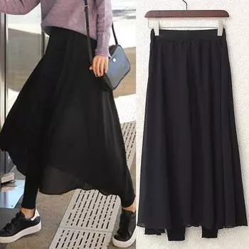 Женские леггинсы-леггинсы для танцев с юбкой Nine-Point, весна/лето 2022 года — корейский стиль, большой размер Plus size чёрный