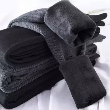 Женские леггинсы Plus Velvet в вертикальную полоску для осени/зимы - теплые хлопковые колготки, большой размер XL темно-серого