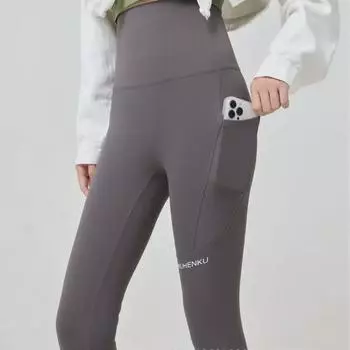 «Женские леггинсы с бархатной подкладкой и карманами из желе, осенне-зимние: Колготки, штаны «Акула», штаны «Барби» Large чёрный