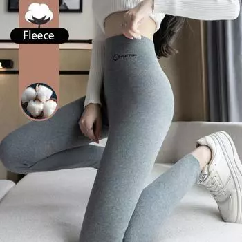 Женские леггинсы с флисом, термобелье, обтягивающие брюки, зимние эластичные колготки, плотные теплые бархатные леггинсы для женщин XXL чёрный
