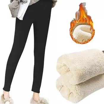 Женские леггинсы с флисовой подкладкой, зимние, с высокой талией, утягивающие живот, термобрюки, леггинсы из кашемира, большие размеры S-400g чёрный