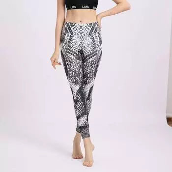 Женские леггинсы с принтом, подтягивающие ягодицы тренировочные колготки, бесшовные штаны для йоги L
