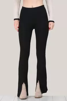 Женские леггинсы с расклешенными штанинами и разрезами