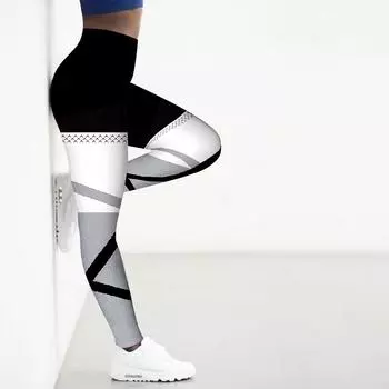 Женские леггинсы с широкими полосками для занятий йогой, фитнесом, бегом, спортом в спортзале, активными штанами XS синий