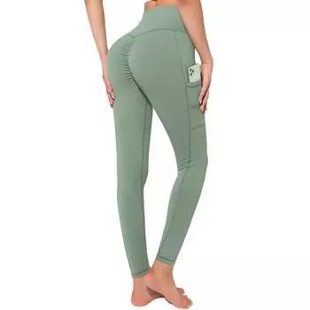 Женские леггинсы с высокой талией, эластичные брюки с эффектом пуш-ап для тренировок, фитнеса, тренажерного зала, бесшовные штаны для йоги S