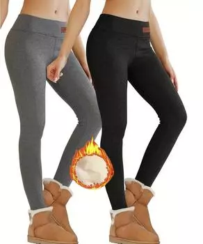 Женские леггинсы с высокой талией на флисовой подкладке, зимние теплые эластичные брюки, термобелье из толстого бархата, шерсти и кашемира, леггинсы, брюки S серый
