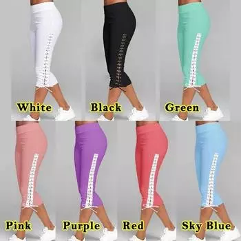 Женские леггинсы с высокой талией, повседневные однотонные брюки для йоги, спортивная одежда, капри, леггинсы, женские длинные брюки 5XL белый