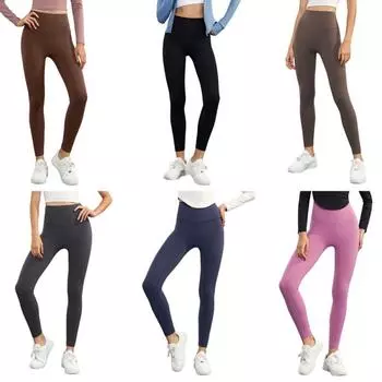 Женские леггинсы с высокой талией, теплые штаны для йоги S