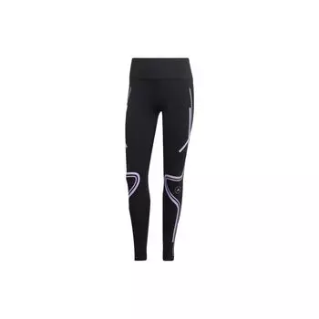 Женские леггинсы в полоску с цветными блоками Adidas x Stella McCartney, черные IB6807 S