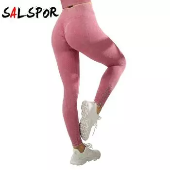 Женские леггинсы в рубчик с высокой талией, бесшовные спортивные леггинсы для женщин, женские леггинсы на молнии для тренировок в тренажерном зале и фитнесе