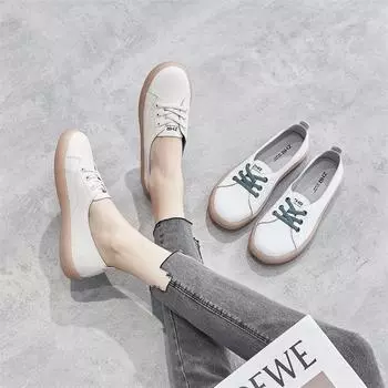 Женские легкие белые повседневные туфли на плоской подошве ZHR 2023 года — модные, универсальные, с желеобразной подошвой 40