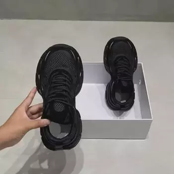 Женские легкие черные сетчатые кроссовки Dad Shoes — кроссовки с мягкой подошвой для бега на весну и осень 2024 г. Size 36