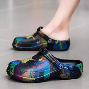 Женские легкие ЭВА клоги, дышащие мюли на мягкой подошве, прочные и моющиеся для лета, мягкая подошва, прочные, моющиеся 36 чёрный