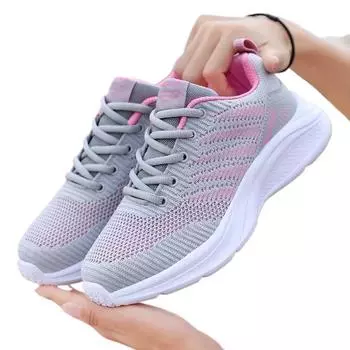 Женские легкие кроссовки на плоской подошве, повседневные кроссовки, женские мягкие нескользящие кроссовки для бега, дышащие кроссовки Four Seasons Flying Weave 35