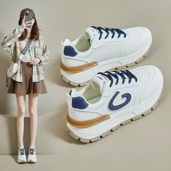 Женские легкие кроссовки, уличные противоскользящие кроссовки из искусственной кожи на шнуровке, повседневная удобная прогулочная обувь, дышащая спортивная обувь для бега для женщин 35