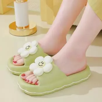 Женские легкие нескользящие летние тапочки для использования в помещении и на улице - удобные сандалии для ванной на толстой подошве для пар 38-39 (Fits 37-38)