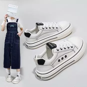 Женские легкие парусиновые кроссовки на платформе, дышащие прогулочные туфли без шнуровки, классические повседневные парусиновые туфли на шнуровке для бега, низкие женские кроссовки 35 чёрный