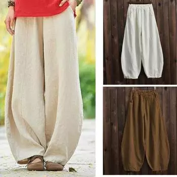 Женские легкие повседневные хлопковые брюки свободного покроя XXXXXL
