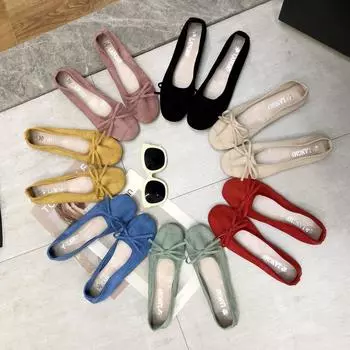 Женские легкие повседневные туфли на плоской подошве с квадратным носком Деловые рабочие лоферы Танцевальные балетки без шнуровки на низком каблуке Модные лоферы Женские прогулочные туфли для вождения 35 жёлтый