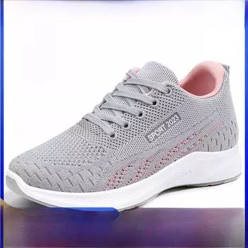 Женские легкие сетчатые кроссовки 2024 года: Плоская подошва, мягкая и удобная для весны и осени 38