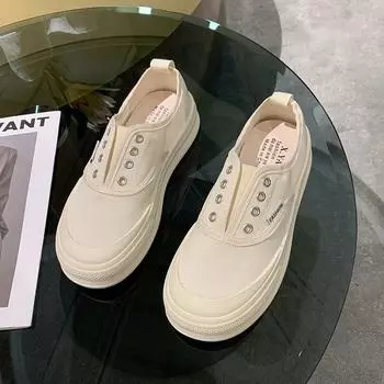 Женские легкие тонкие парусиновые туфли, удобные мягкие нескользящие туфли на плоской подошве, для прогулок по улице, для спорта и отдыха, новая мода 38 бежевый