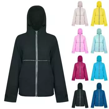 Женские легкие водонепроницаемые куртки-дождевики, упаковываемые ветровки с капюшоном для активного отдыха XL синий