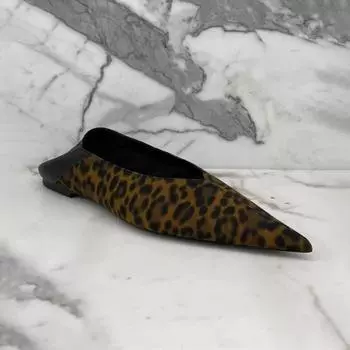 Женские леопардовые туфли на плоской подошве с острым носком, летняя дизайнерская новая повседневная обувь для ходьбы, сандалии, удобное платье, Mujer Zapatos, шлепанцы 35 цветной печати леопарда