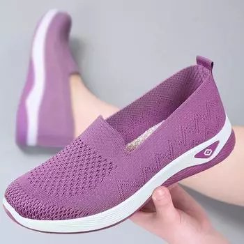 Женские летающие тканые дышащие повседневные туфли, туфли на одну ногу, тканевые туфли, универсальные туфли на плоской подошве 36 чёрный