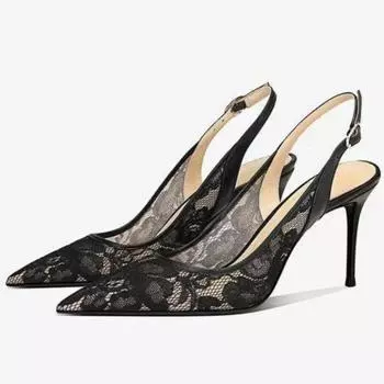 Женские летние элегантные туфли без застежек, женские заостренные сетчатые дышащие модные дизайнерские туфли на высоком каблуке, трендовая обувь для женщин 36