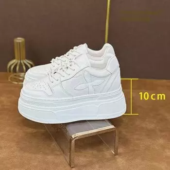 Женские летние белые дышащие модные кроссовки с невидимой увеличивающей высоту подошвой 36