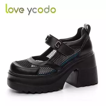 Женские летние босоножки на высоком каблуке на платформе, женская удобная дышащая повседневная обувь 40 чёрный