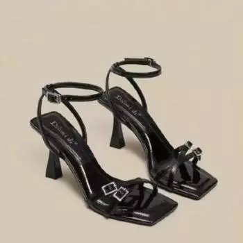 Женские летние босоножки на высоком каблуке, женский кожаный костюм, женские бежевые женские туфли на высоком каблуке, черные удобные новые туфли на шпильке для девочек 35 чёрный