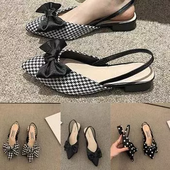 Женские летние босоножки с острым носком на массивном каблуке, персонализированные босоножки с бантом 3 см 40