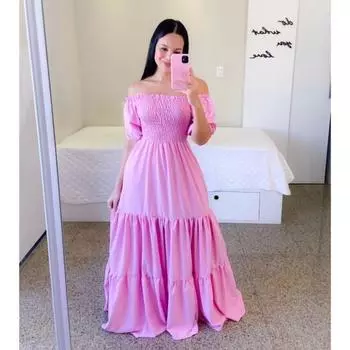 Женские летние длинные платья без бретелек с цветочным принтом на одно плечо S ярко-розовый