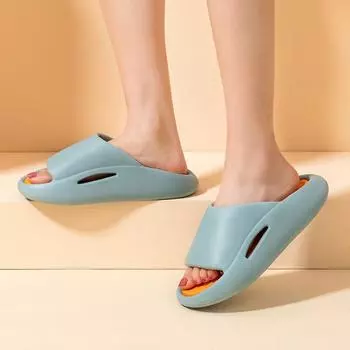 Женские летние домашние сандалии и тапочки с нескользящим дезодорантом и толстой подошвой для дома и ванной комнаты 40-41 зелёный