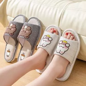 Женские летние домашние тапочки, модная домашняя обувь, женские слипоны на плоской подошве, женские шлепанцы, домашние тапочки 36-37 белый