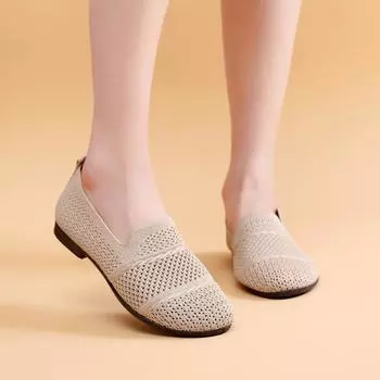 Женские летние дышащие тканевые туфли Летающие плетеные женские туфли Повседневная обувь Рабочая обувь Сетчатые туфли Мягкая подошва 40EU/CN41 чёрный