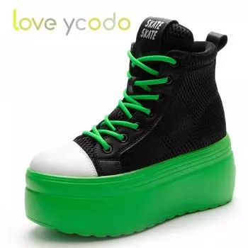 Женские летние дышащие удобные ботильоны Love Ycodo на очень толстой подошве с сетчатым верхом 33