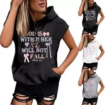 Женские летние футболки без рукавов с капюшоном, толстовки с капюшоном, свободные повседневные туники, толстовки XL чёрный