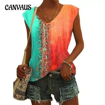 Женские летние градиентные цветные майки-топы S фиолетовый