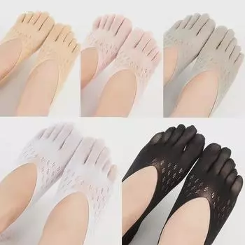 Женские летние хлопковые носки с пятью пальцами - легкие, невидимые носки-лодочки One Size