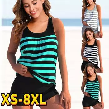 Женские летние комплекты бикини с высокой талией, женский сексуальный купальник танкини больших размеров, 2022, женский пляжный купальный костюм, монокини, купальник 8XL L чёрный