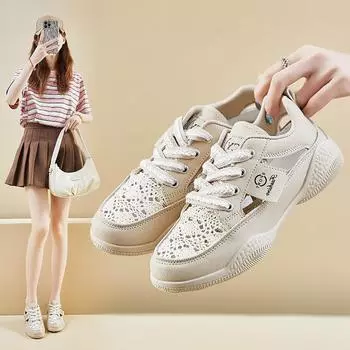 Женские летние кроссовки на платформе, повседневные дышащие нескользящие прогулочные туфли, женские кроссовки для бега на шнуровке, спортивные сандалии 35
