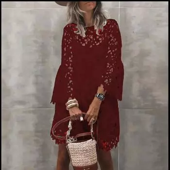 Женские летние кружевные повседневные платья с глубоким вырезом S белый