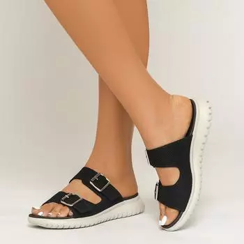 Женские летние квадратные носки на толстой подошве, ультралегкие тапочки, повседневные однотонные нескользящие тапочки, размеры 36-41 36 чёрный