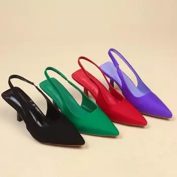 Женские летние лакированные туфли-лодочки с острым носком и ремешком на щиколотке, удобные туфли-лодочки на низком каблуке, удобные модельные туфли без шнуровки, женские деловые сандалии на массивном каблуке 35 чёрный